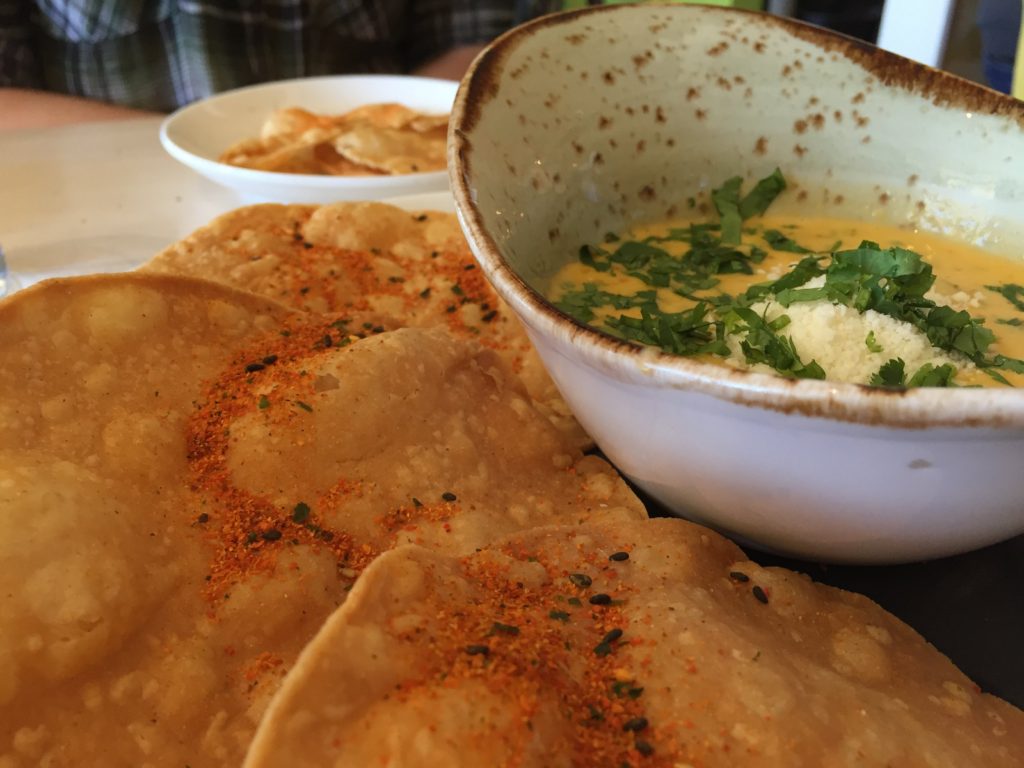 Peached Tortilla Chips and Queso